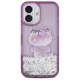 Hello Kitty Liquid Glitter 50TH Anniversary Party dėklas, skirtas iPhone 16, violetinis