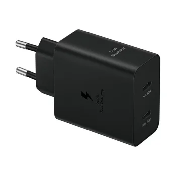 Samsung Power Adapter Duo EP-T5020XBEGEU tinklo įkroviklis 2x USB-C 50W, juodas