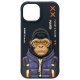 Nimmy Cool&Cute 2.0 Monkey dėklas, skirtas iPhone 15, juodas