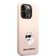 Karl Lagerfeld Silicone Choupette dėklas iPhone 14 Pro, Rausvas