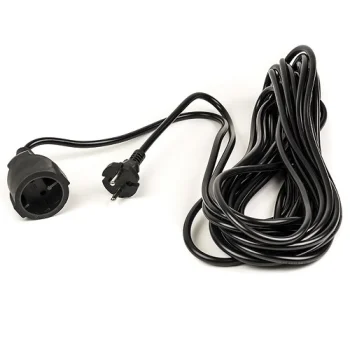 Ilgiklis 10 m, 1 lizdas, 2x1.0 mm², juodas