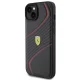 Ferrari Twist Metal Logo dėklas, skirtas iPhone 15 Plus, juodas