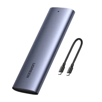 Ugreen CM400 M.2 NVMe SSD dėklas USB 3.2 Gen 2 (10 Gbps) su 0.5m USB-C laidu, pilkas