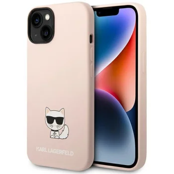 Karl Lagerfeld Silicone Choupette Body dėklas, skirtas iPhone 14 Plus, rožinis