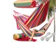 Double Garden Hammock XXL with Cover, 200 x 150 cm, Striped
