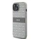 DKNY dėklas iPhone 15 / 14 / 13 modeliams Mono Stripe & Metal Logo, smėlio spalvos
