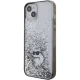 Karl Lagerfeld dėklas iPhone 15 Plus telefonui Liquid Glitter, skaidrus