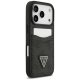 Guess 4G Double Card Triangle dėklas iPhone 17 Pro, juodas