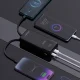 „Dudao K15Pro“ 20000mAh 22.5W išorinė baterija su įmontuotais laidais - juoda