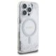 Guess Resin Gradient Glitter MagSafe dėklas telefonui iPhone 16 Pro, sidabrinis
