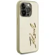 Karl Lagerfeld dėklas iPhone 15 Pro Max telefonui Wrinkled Metal Signature, auksinis