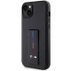 BMW Grip Stand Hot Stamp dėklas iPhone 14 Plus / 15 Plus, juodas