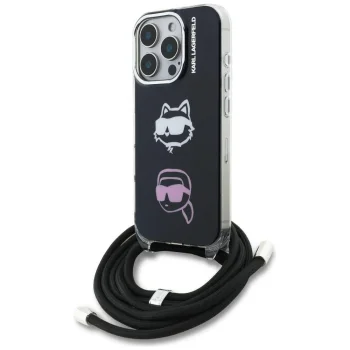 Karl Lagerfeld IML Crossbody dėklas, skirtas iPhone 16 Pro Max, juodas