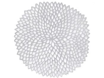 Round Openwork Table Placemat, Silver, 41 cm