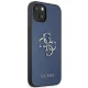 Guess Saffiano 4G Metal Logo dėklas iPhone 13 mini, Mėlynas