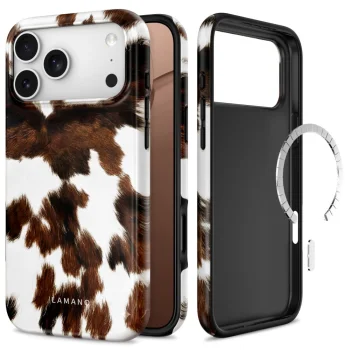 Dėklas Tech-Protect Lamano MagSafe skirtas iPhone 18 Pro / 17 Pro, baltas ir rudas