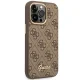 Guess GUHCP14LHG4SHW iPhone 14 Pro dėklas 4G Vintage Gold Logo, rudas