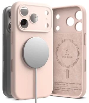 Dėklas Ringke Silicone MagSafe, skirtas iPhone 18 Pro Max, rausvas