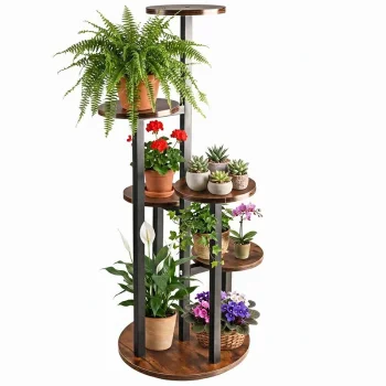 Pastatomas gėlių stovas 6 lygių 43 x 43 x 82.5 cm