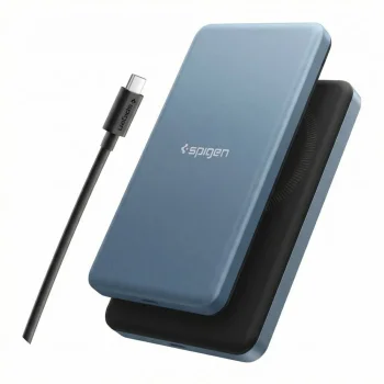 Spigen Essential MagSafe išorinė baterija 5000mAh 22.5W Qi2 EA2205MQ, tamsiai mėlyna