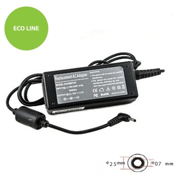 Extra Digital įkroviklis ASUS nešiojamam kompiuteriui (40W, 19V, 2.1A, 2.5x0.7mm)