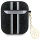 Guess AirPods 1 / 2 dėklas 4G Printed Stripes Charm, juodas