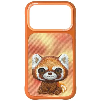 Nimmy Big Eyed Pet 2.0 Raccoon dėklas iPhone 17 Pro Max, oranžinis