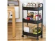 3-Tier Rolling Cart Shelf for Bathroom and Kitchen, Black