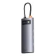 „Baseus Metal Gleam Series“ 4-in-1 USB-C į 4x USB 3.0 šakotuvas, WKWG070013, pilkas