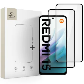 Apsauginis stiklas Tech-Protect Glass Fit+ Xiaomi Redmi 15 4G / 5G (2 vnt.), juodas