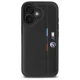 BMW dėklas iPhone 16 telefonui M Perforated Tricolor Detail Line, juodas