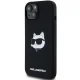 Karl Lagerfeld dėklas iPhone 15 Plus / 14 Plus Silicone Choupette MagSafe, juodas
