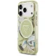 Guess IML Glitter Flowers Triangle MagSafe dėklas iPhone 17 Pro / 18 Pro, žalias