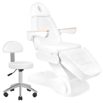 Elektrinis kosmetologinis krėslas Sillon Lux 273b su 3 varikliais ir kėdute, baltas