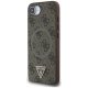 Guess 4G Ring Triangle Logo MagSafe dėklas iPhone 16e telefonui, rudas