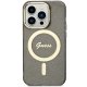 Guess dėklas iPhone 14 Pro Max telefonui IML Glitter Gold MagSafe, juodas