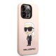 Karl Lagerfeld Silicone Ikonik MagSafe Case for iPhone 14 Pro, Pink