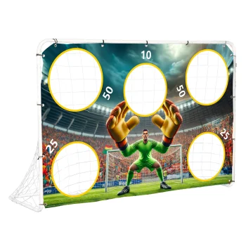 Movepro futbolo treniruočių vartai su taikinio sienele, 180x122 cm, balti