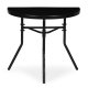 Pusapvalis stiklinis balkono staliukas MultiGarden SC-090-1, juodas