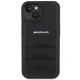 Mercedes-AMG dėklas iPhone 15 telefonui Leather Debossed Lines, juodas