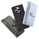 Dux Ducis Lawa odinis dėklas iPhone 15 Pro su magnetine pinigine, juodas