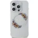 Guess IML Flowers Wreath MagSafe dėklas, skirtas iPhone 15 Pro, skaidrus