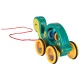 Wooden Kids Rattle Pull Along Toy with Rope Turtle
