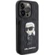 Karl Lagerfeld iPhone 15 Pro Case Saffiano Monogram Ikonik Patch, Black