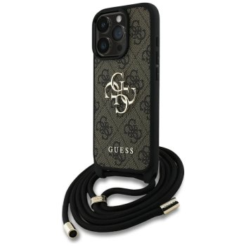 Guess dėklas iPhone 16 Pro Max telefonui 4G Big Logo Crossbody, rudas
