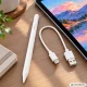 Aktyvusis jutiklinių ekranų rašiklis su USB-C ir 2 mm antgaliu, baltas