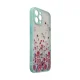 Dėklas iPhone 12 Pro Max Design Case su gėlių raštu, šviesiai mėlynas