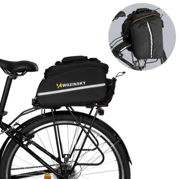 Wozinsky Large Bike Rack Bag 35L with Rain Cover, Black