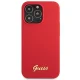 Guess iPhone 13 Pro Max dėklas Silicone Vintage Gold Logo, raudonas