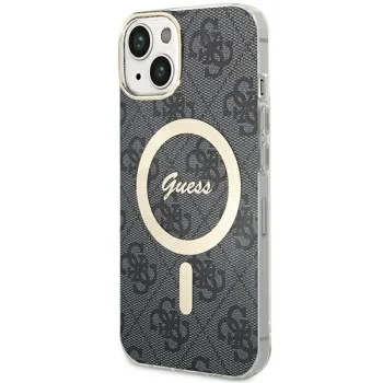 Guess dėklas iPhone 15 Plus / 14 Plus 4G MagSafe, juodas